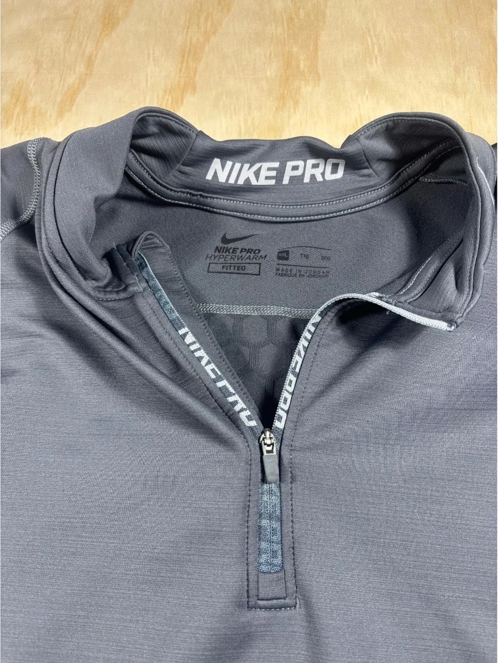 Nike Sweater Mens XXL Gray 1/4 Zip Dri Fit Activewear Hyperwarm Pro